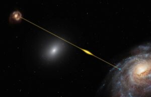 For første gang har astronomer koblet et mystisk rask radioutbrudd med gravitasjonsbølger
