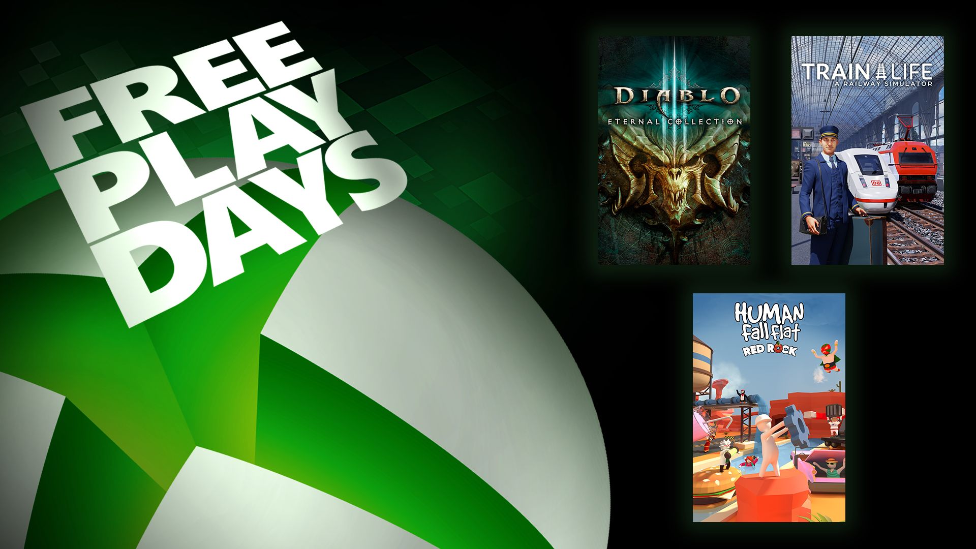 Free Play Days – Diablo III: Eternal Collection, Train Life: A Railway Simulator e Human Fall Flat
