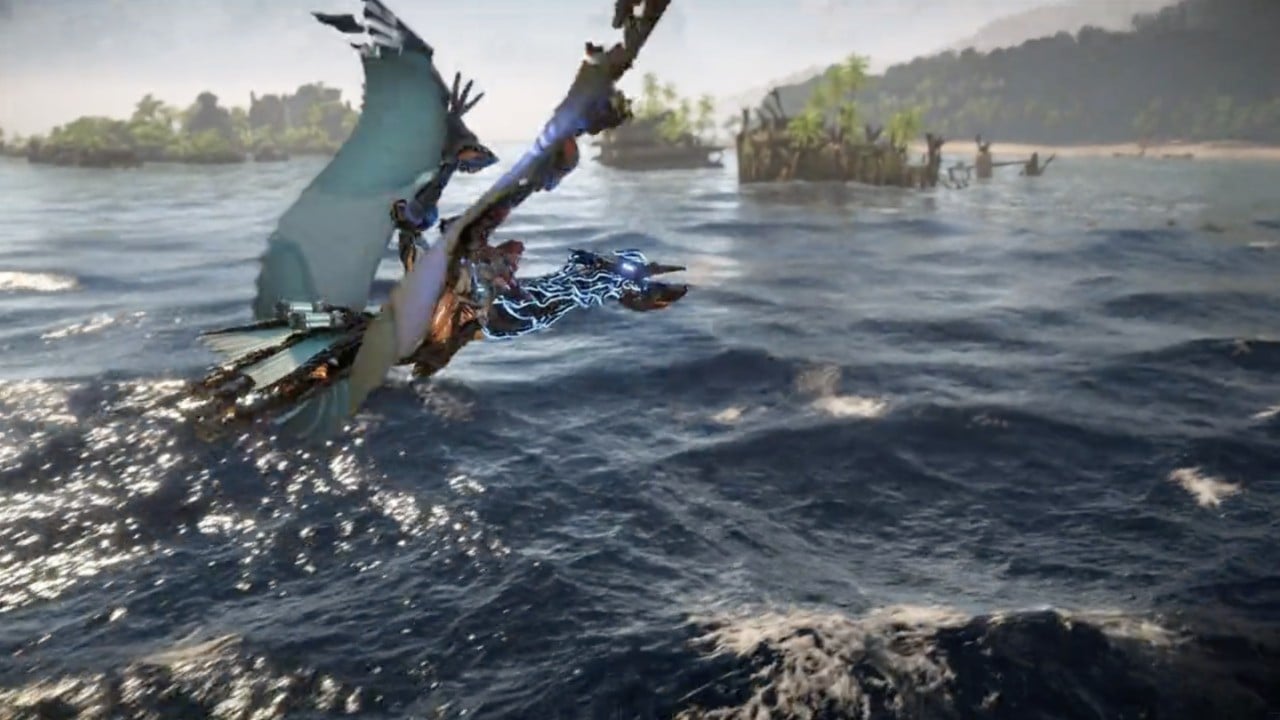 Horizon Forbidden West: Burning Shores introducerer Waterwing i nye optagelser