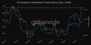 Aantal Ethereum-adressen in winst bereikt 10-maand hoog terwijl ETH blijft stijgen