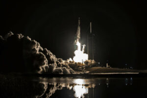 SpaceX rocket boosts U.S.-Russian-Emirati crew into orbit
