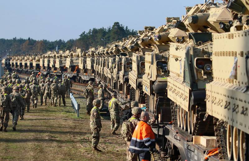 חיילים אוקראינים לקראת סיום אימון טילי פטריוט באוקלהומה
