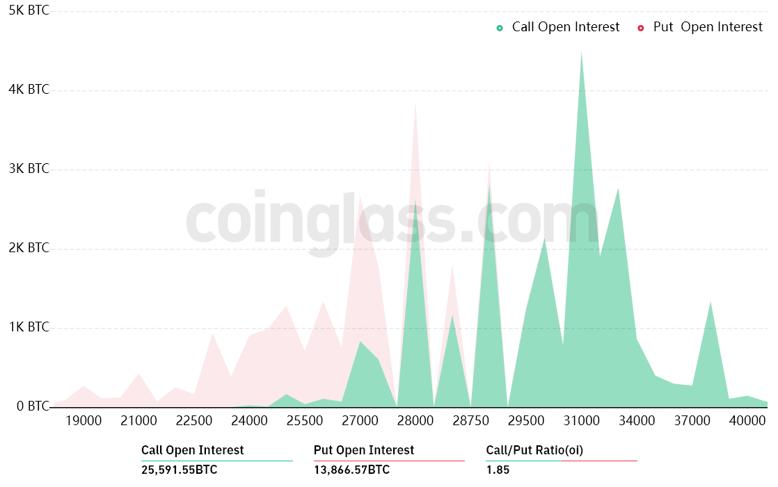 a chart of open interest presented by coinglass.com