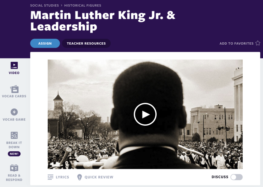 Martin Luther King Jr. și videoclipul Leadership