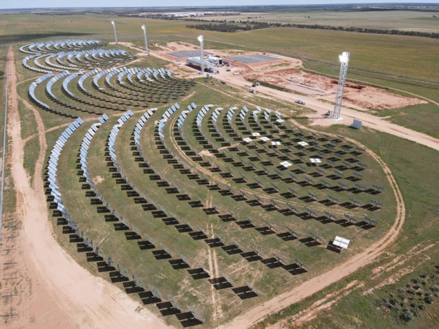 Aerial photo of a solar power plant