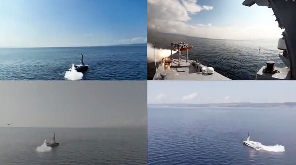 Marlin bewapende USV vuurt Kuzgun-KY-raket af