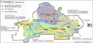 Palladium One intersecta amplias zonas de mineralización en West Pickle, en el proyecto Tyko Nickel, Canadá
