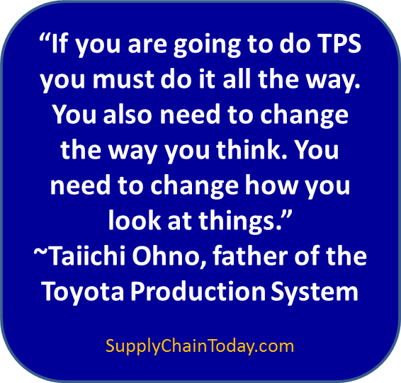 Taiicho Ohno Toyota Production System TPS devis de la chaîne d'approvisionnement