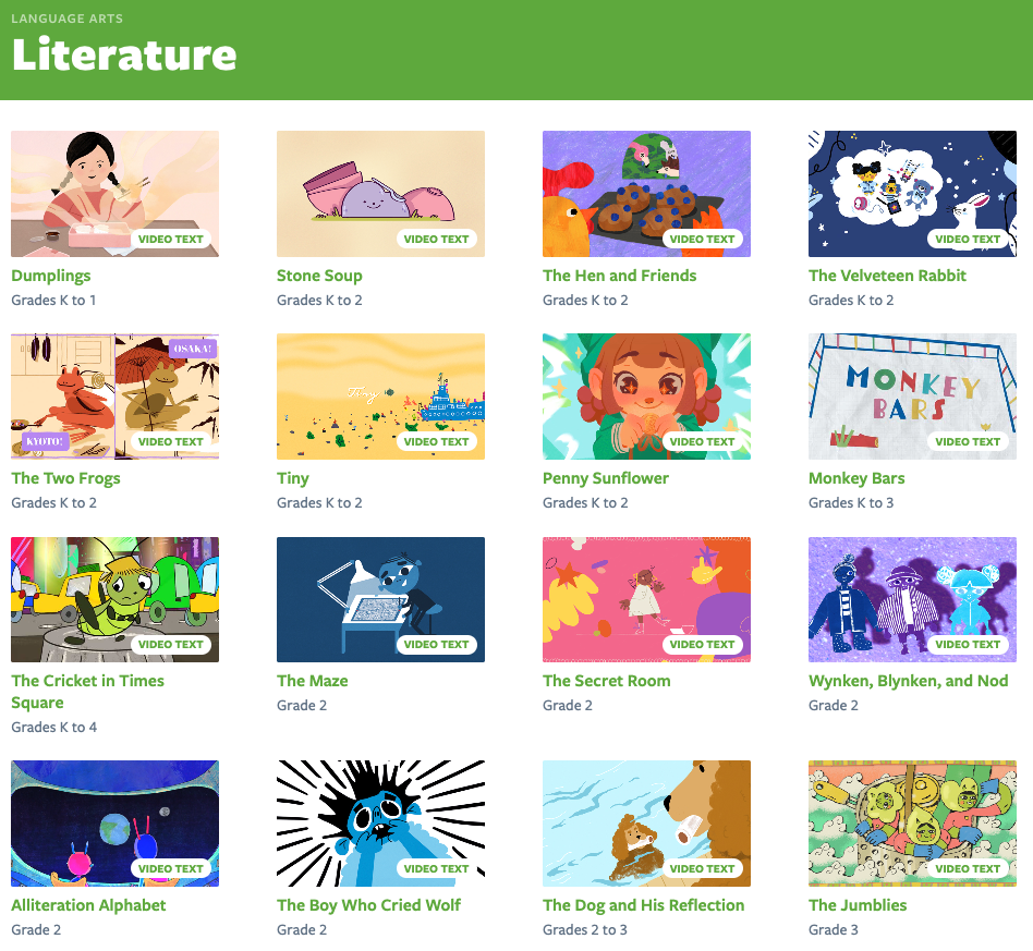 Literature and literacy devices lessons on Flocabulary