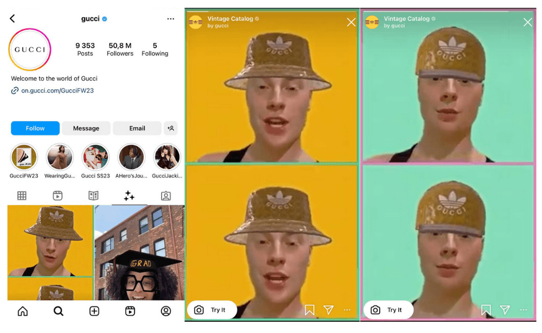 Filter instagram Gucci AR