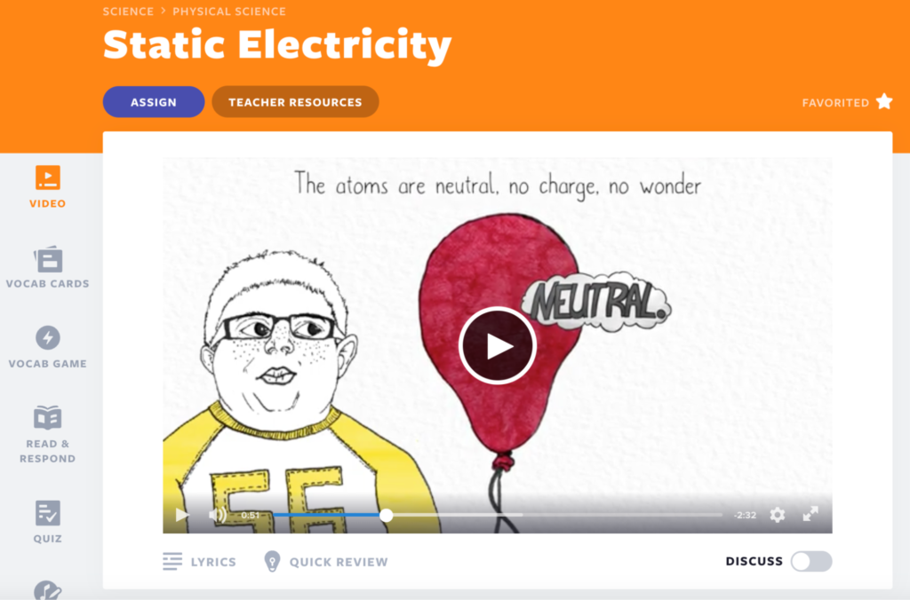 Lección de video de ciencia de electricidad estática