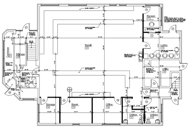 The first-floor layout for the Exhibit Cannabis marijuana shop is shown for 1033 River St. The operator was seeking special use permits from Port Huron's planning commission for retail and a consumption lounge.