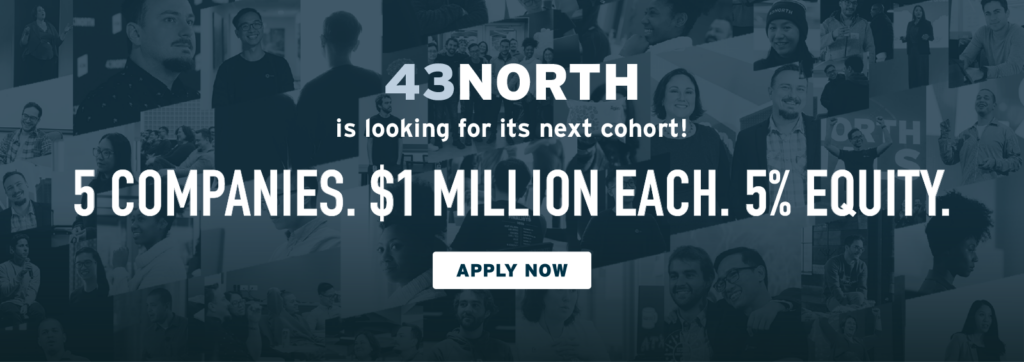 43North poziva k prijavam, saj želi narediti pet naložb v višini 1 milijona USD v zagonska podjetja