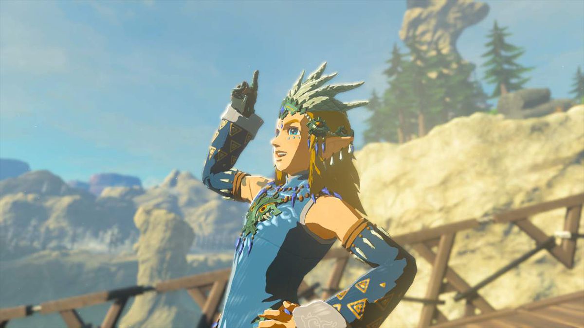 Link skydives wearing the Glide Armor set in Zelda: Tears of the Kingdom