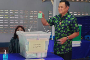 Anutin votează în cămașă cu imprimeu de marijuana - Medical Marijuana Program Connection