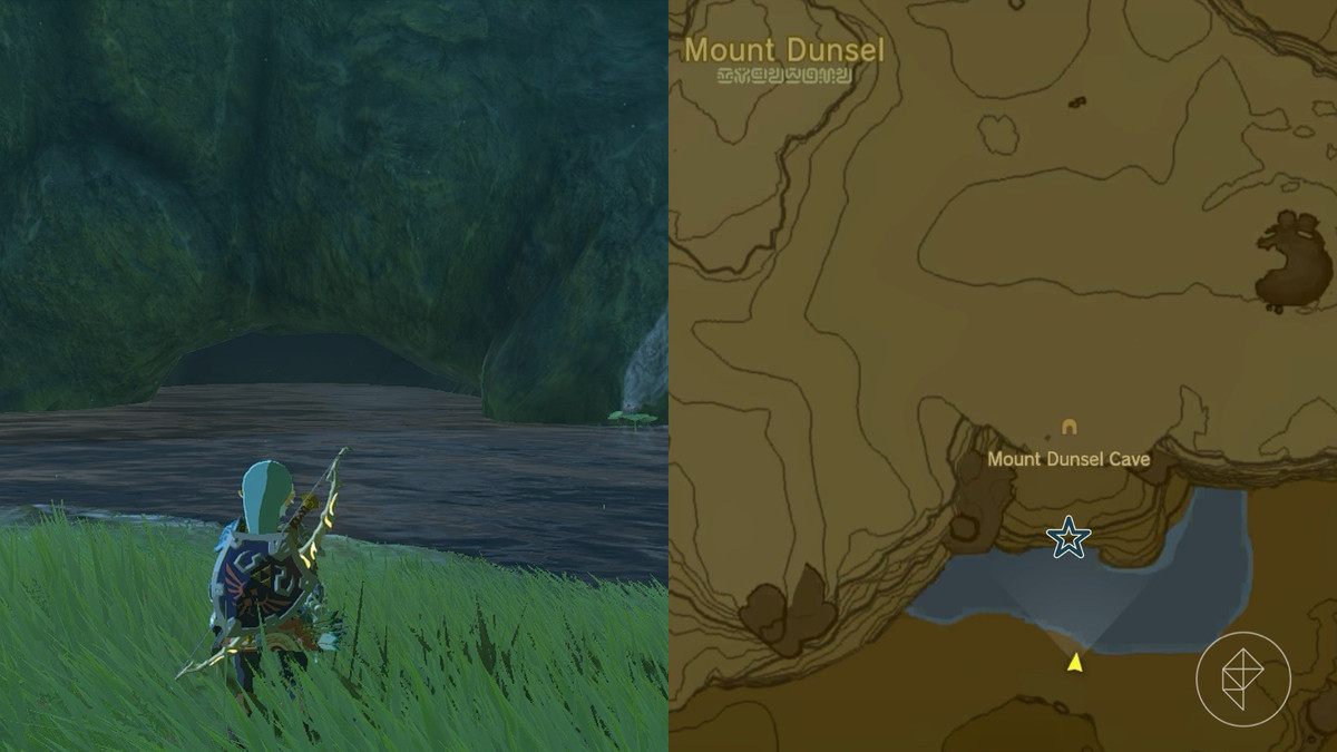 Mount Dunsel Cave entrance in The Legend of Zelda: Tears of the Kingdom