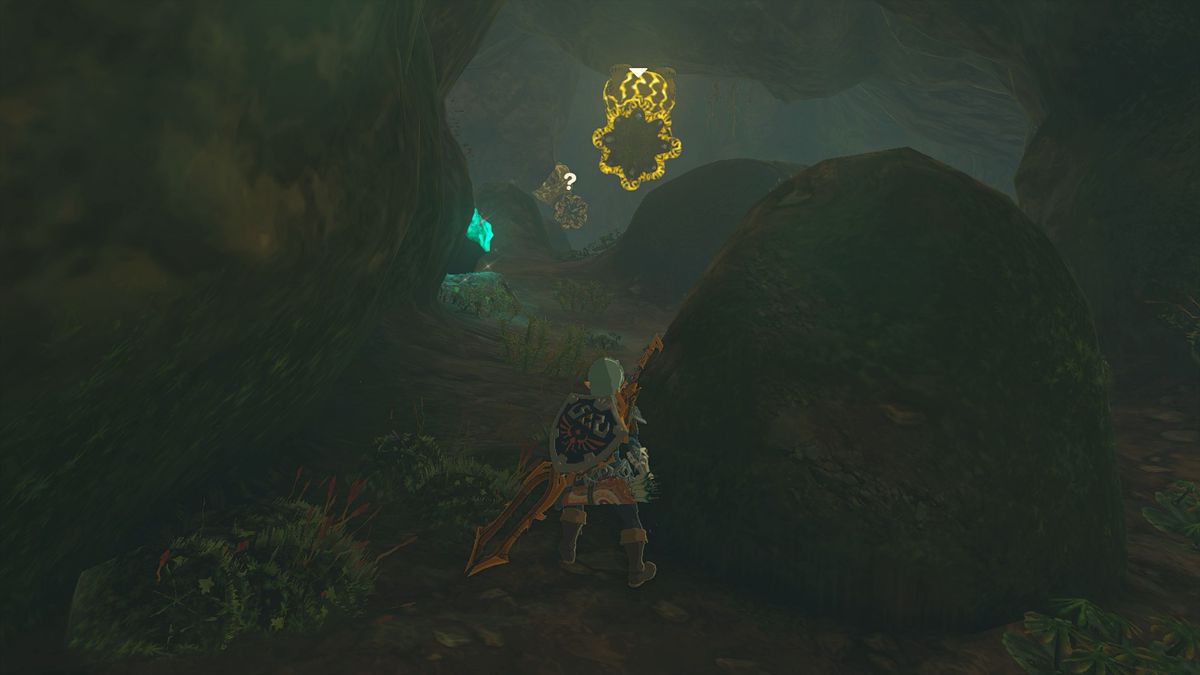Two shock likes hanging from the ceiling of Mount Dunsel Cave on the way to the Bamitok Shrine in The Legend of Zelda: Tears of the Kingdom