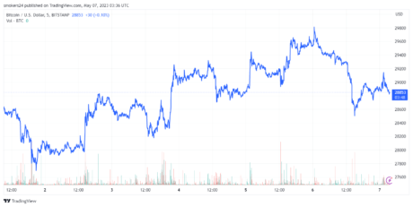 Bitcoin se cotiza por debajo de $ 29,000: source@tradingview