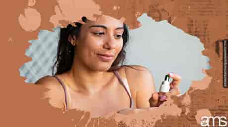 Meisje gebruikt CBD voor huidverzorging