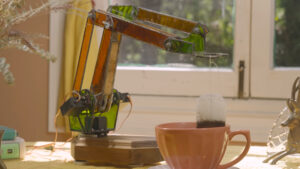 Glass Robot From A Solarpunk Future