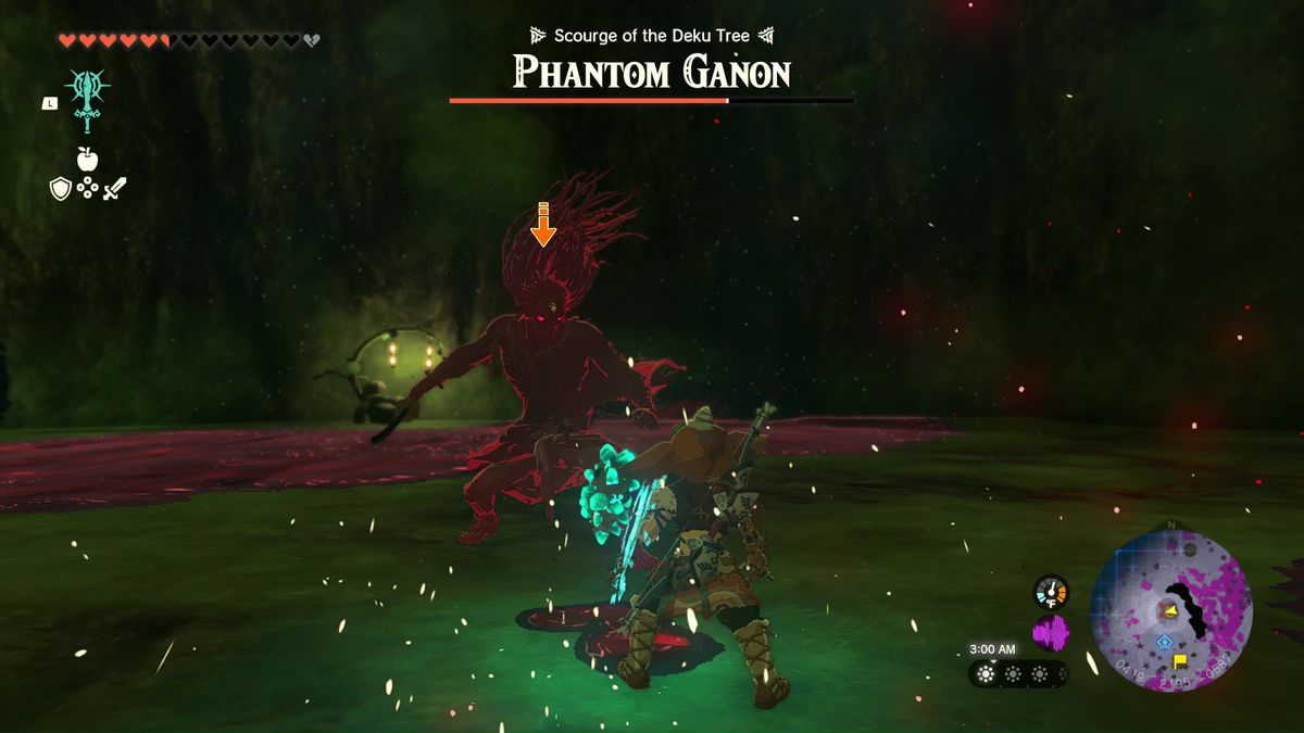 Phantom Ganon advancing on Link in Zelda: Tears of the Kingdom