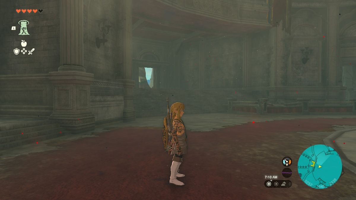 Link stands in a sanctum in Zelda Tears of the Kingdom.