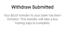 RobinHood Withdraw Submitted