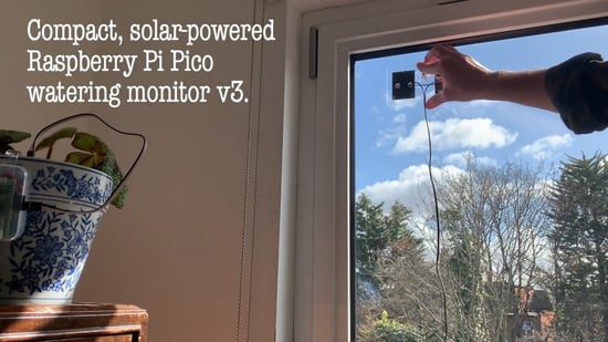 DIY solcelledrevet plantevanningsmonitor - Raspberry Pi Pico