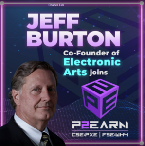 Jeff Burton, co-fondator Electronic Arts, se alătură Web3 Gaming Guild P2Earn Inc