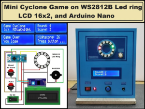 Joc Mini Cyclone pe WS2812 LED Ring și Arduino Nano