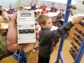 Foto do monitoramento de radiação em uma escola em Babchin, Bielorrússia