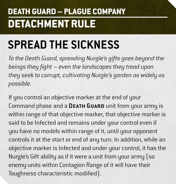 Warhammer 40k Death Guard Faction Focus Spread the Sickness Detachment Rule