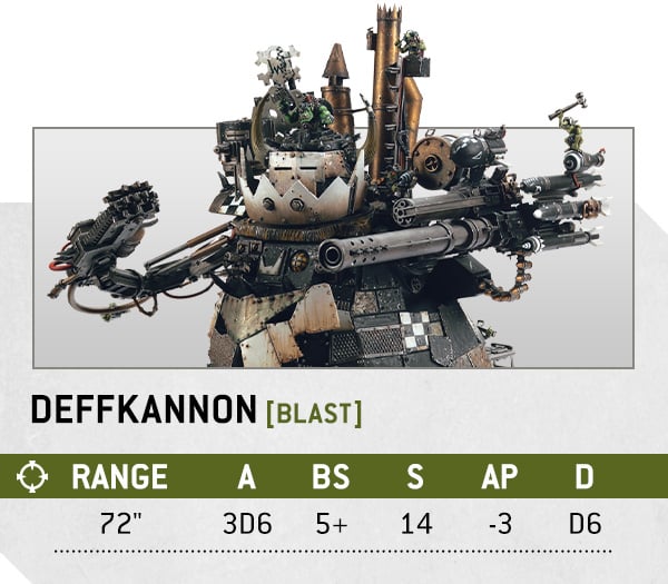 Warhammer 40k Orks Faction Focus Deffkannon parameters