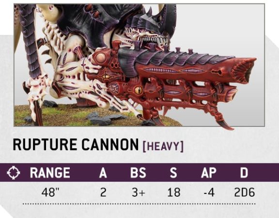 Warhammer 40k Tyranids Faction Focus Rupture Cannon Datasheet