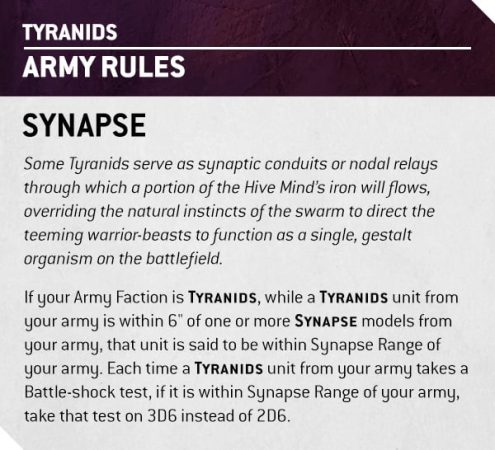 Warhammer 40k Tyranids Faction Focus Synapse Army Rule