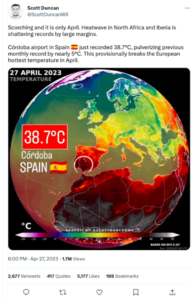 Hitzewelle im westlichen Mittelmeerraum ohne Klimawandel „fast unmöglich“.