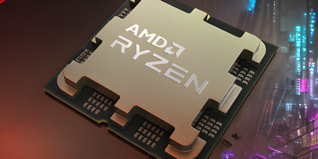 AMD Ryzen logo with a cyberpunk flair