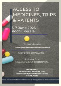 Workshop „Hozzáférés a gyógyszerekhez, TRIPS-hez és szabadalmakhoz a fejlődő világban” [Kochi, június 3-7.