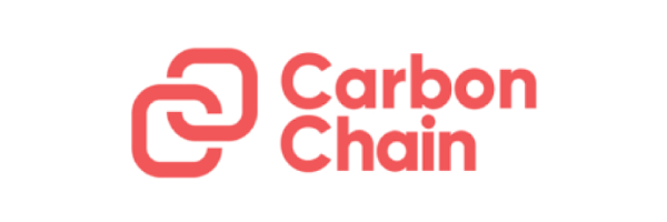 Λογότυπο της αλυσίδας άνθρακα σε ανοιχτό κόκκινο