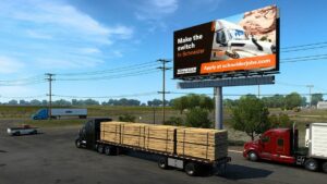 Pemain American Truck Simulator kini menjadi sasaran iklan rekrutmen dalam game dari perusahaan truk besar