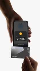 Contactless card payment being made on iPhone