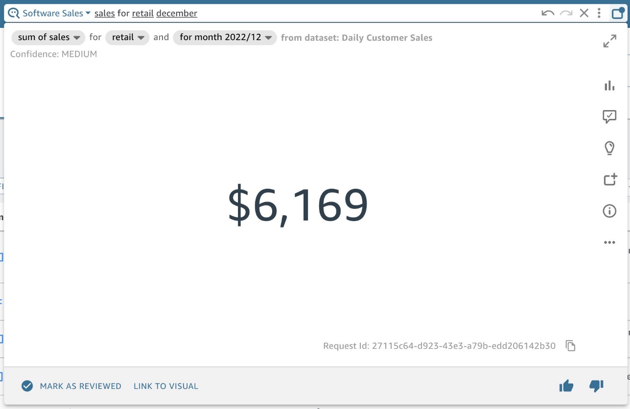 Q KPI showing $6,169