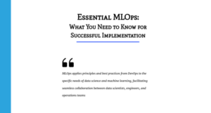 MLOps חיוניים: ספר אלקטרוני בחינם - KDnuggets