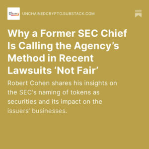 Nekdanji kibernetski vodja SEC: Način poimenovanja žetonov vrednostnih papirjev SEC 'ni pravičen'