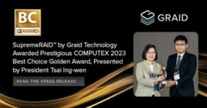 Graid Technology erhält den prestigeträchtigen COMPUTEX 2023 Best Choice Golden Award für den revolutionären GPU-basierten RAID-Controller SupremeRAID