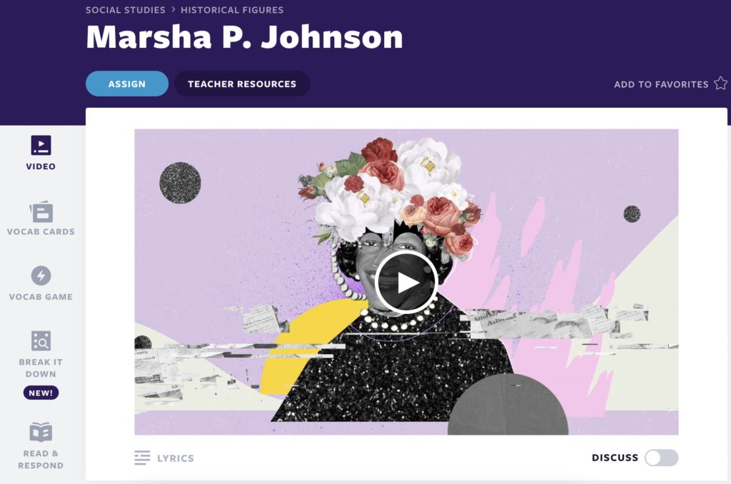 Jak firma Flocabulary stworzyła lekcję wideo Marsha P. Johnson