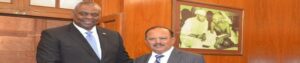 美国国家安全局多瓦尔与美国国防部长劳埃德·奥斯汀在德里举行会谈，讨论印太、海事和军事技术