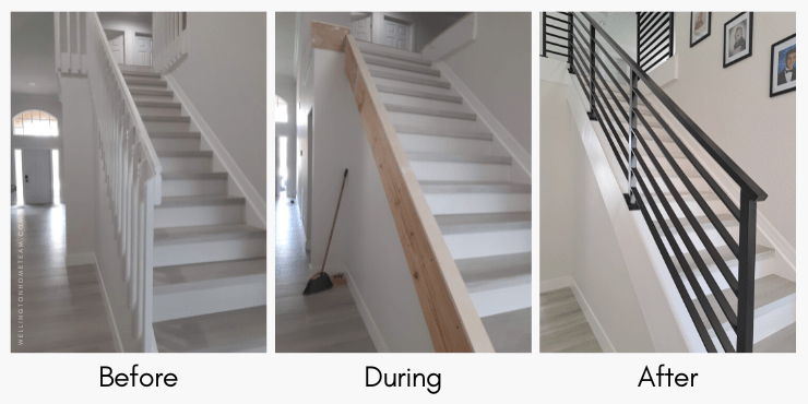 Stair Railing Transformation Before and After