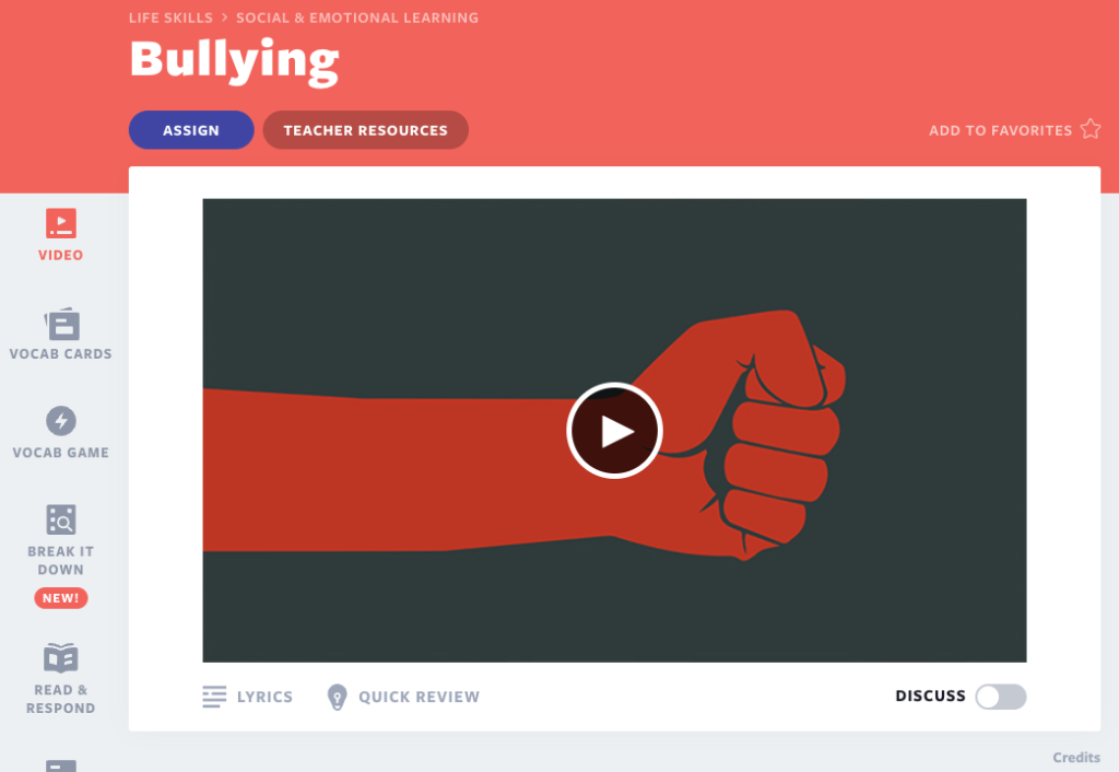 Teaching about bullying video lesson 