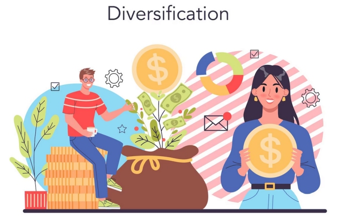Freepik vector4stock diversification - اهمیت تنوع: چگونه یک سبد سرمایه گذاری متعادل بسازیم